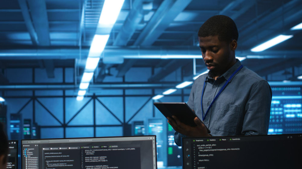 An engineer managing virtual server infrastructure